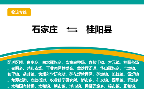 石家庄到桂阳县物流专线省市县+乡镇-闪+送专业运送|优质物流