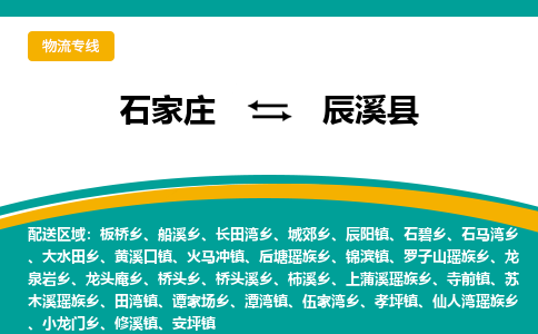 石家庄到辰溪县物流专线省市县+乡镇-闪+送专业运送|优质物流