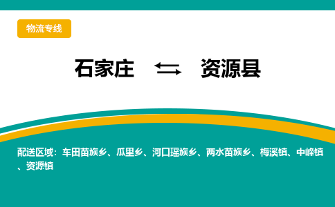 石家庄到资源县物流专线省市县+乡镇-闪+送专业运送|优质物流