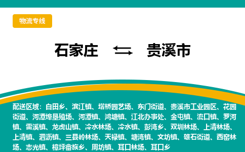 石家庄到贵溪市物流专线省市县+乡镇-闪+送专业运送|优质物流
