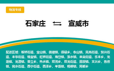 石家庄到宣威市物流专线省市县+乡镇-闪+送专业运送|优质物流